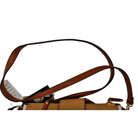 NWT Tignanello Ivory and Tan Shoulder Purse with Strap. - Picture 3 of 6